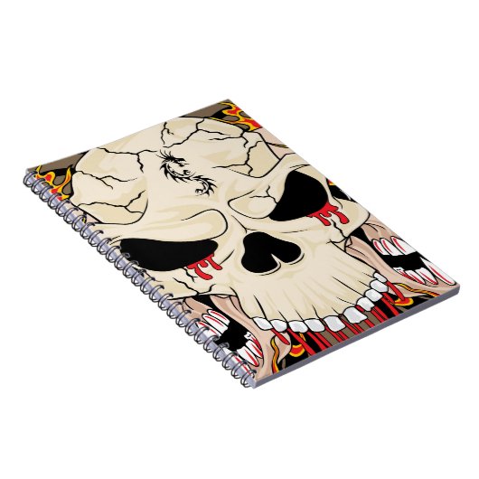 タトゥースカル8球火炎火炎螺旋手帳 ノートブック (右側)