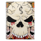 タトゥースカル8球火炎火炎螺旋手帳 ノートブック (正面)