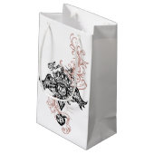 タトゥースタイリッシュハート、翼と冠 スモールペーパーバッグ (裏面アングル)