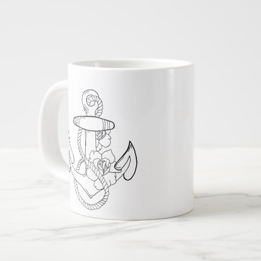 タトゥースタイルいかり ジャンボコーヒーマグカップ (正面左)