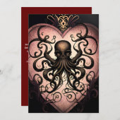 タトゥースタイルのゴシックオクトパス シーズンカード (正面/裏面)