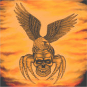 タトゥースタイルのワシとスパイダースカル シール (正面)