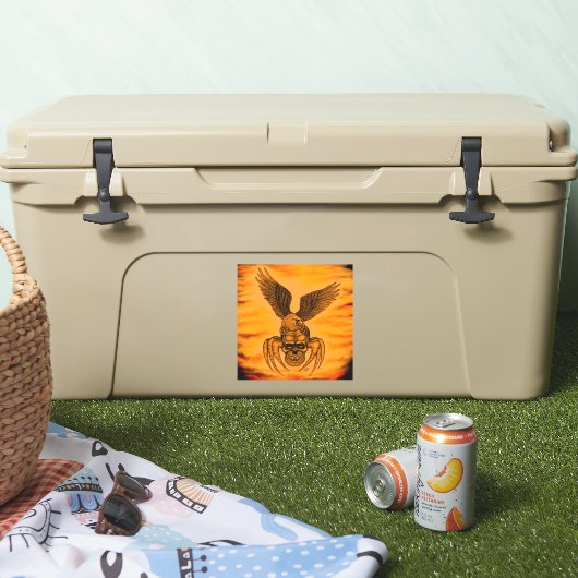 タトゥースタイルのワシとスパイダースカル シール (クーラー)