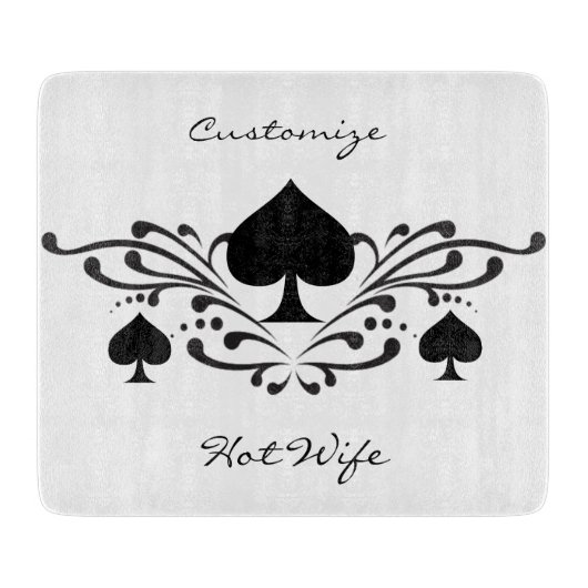 タトゥースタイルスクロールブラックスペードThunder_Cove カッティングボード (正面)