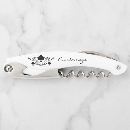 タトゥースタイルスパイラルブラックスペードサンダー_コーブ ソムリエナイフ (正面)