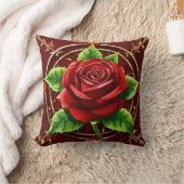 タトゥースタイルバラコンパスピローカバー クッション (ブランケット)