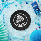 タトゥースタイルホワイトドラゴン ペーパープレート (パーティー)