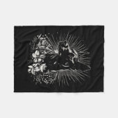 タトゥースタイルラバーベルギーマリノワレトロ犬_1 フリースブランケット (正面(横))