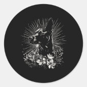 タトゥースタイルラバーベルギーマリノワレトロ犬_1 ラウンドシール (正面)