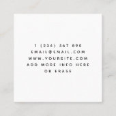 タトゥースタイル書道クールタイポグラフィモダン スクエア名刺 (裏面)