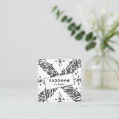 タトゥースタイル書道クールタイポグラフィモダン スクエア名刺 (スタンド正面)