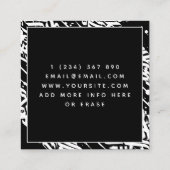 タトゥースタイル書道ブラック&ホワイトタイポグラフィ スクエア名刺 (裏面)
