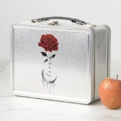 タトゥースタイル赤いバラ&三日月と"愛" メタルランチボックス (インサイチュ)