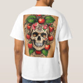 タトゥースタイル 手で搾られる赤い林檎 – 愛 Tシャツ (裏面)