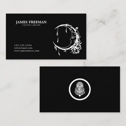 タトゥースタジオダークタトゥーロゴ入れ墨アーティスト 名刺 (正面/裏面)