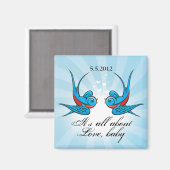 タトゥースワローズが日付結婚の磁石を保存 マグネット (正面/裏面)