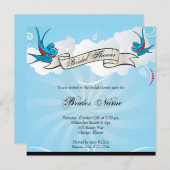 タトゥースワローズとスクロールブライダルシャワー招待状 招待状 (正面/裏面)