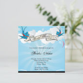 タトゥースワローズとスクロールブライダルシャワー招待状 招待状 (スタンド正面)