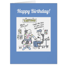 タトゥーテーマおもしろいタトゥー誕生日カード