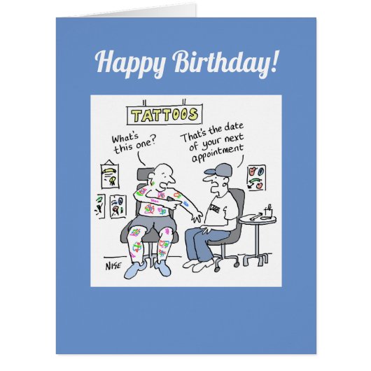 タトゥーテーマおもしろいタトゥー誕生日カード (正面)