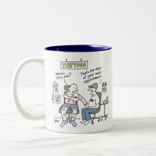 タトゥーテーマおもしろいタトゥー ツートーンマグカップ (左)