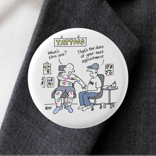タトゥーテーマおもしろいタトゥー 缶バッジ