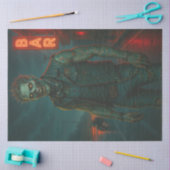 タトゥードゾンビバイクもしくは自転車に乗る人 | ゴシック様式ハロウィン完全に死んでいなー 薄葉紙 (クラフト)