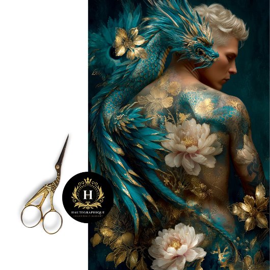 タトゥードマンドラゴンファンタジーティッシュペーパー 薄葉紙