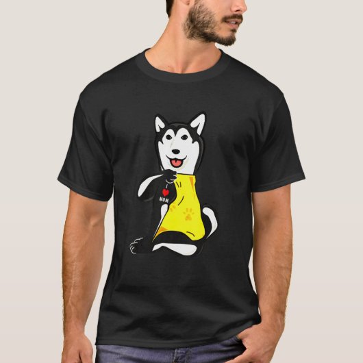 タトゥーハスキー Tシャツ (正面)