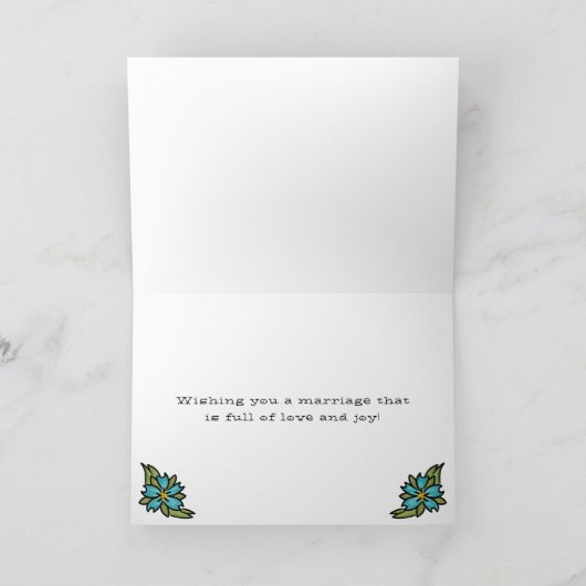 タトゥーハートのウェディングおめでとう カード (内部)