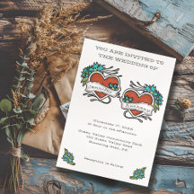 タトゥーハートのタトゥーグラフィック結婚式