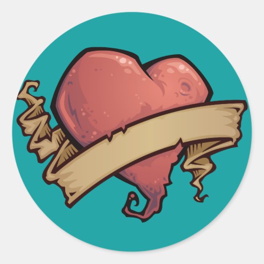 タトゥーハート ラウンドシール (正面)