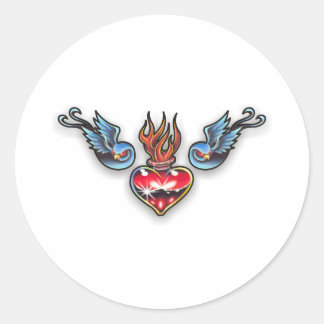 タトゥーハート ラウンドシール