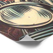 タトゥーバイクもしくは自転車に乗る人ガールズ漫画 ポスター (角)