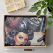 タトゥーバイクもしくは自転車に乗る人ガール 薄葉紙 (ギフト)