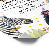 タトゥーバーサファリパーティー動物ガール誕生日 ポスター (角)