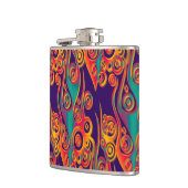 タトゥーパターンアート – 炎と円 フラスク (左)