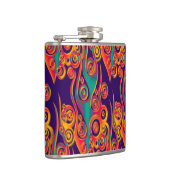 タトゥーパターンアート – 炎と円 フラスク (右)