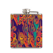 タトゥーパターンアート – 炎と円 フラスク (裏面)