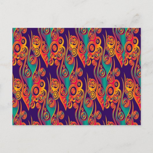 タトゥーパターンアート – 炎と円 ポストカード (正面)