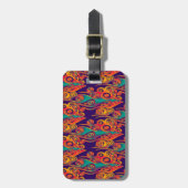 タトゥーパターンアート – 炎と円 ラゲッジタグ (正面縦)