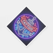 タトゥーパーソナライズされたショップネオン航海のサインスタイル スタンダードランチョンナプキン (角)