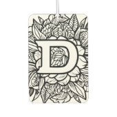 タトゥーパーソナライズされたスタイル白黒モノグラム カーエアーフレッシュナー (正面)