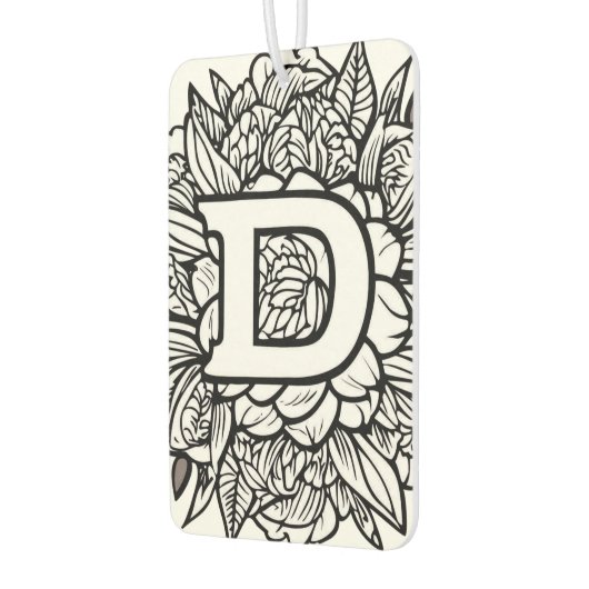 タトゥーパーソナライズされたスタイル白黒モノグラム カーエアーフレッシュナー (左)