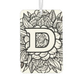 タトゥーパーソナライズされたスタイル白黒モノグラム カーエアーフレッシュナー (裏面)