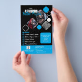 タトゥーパーラーのポスター – カスタムブラックブルー チラシ (ハンドル)