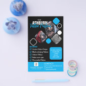 タトゥーパーラーのポスター – カスタムブラックブルー チラシ (シングル)