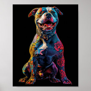 タトゥーピットブルドッグタトゥーピットブルタトゥー犬 ポスター