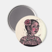 タトゥーピンアップガール マグネット (正面/裏面)