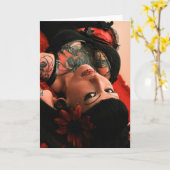 タトゥーピン留め カード (黄色い花)